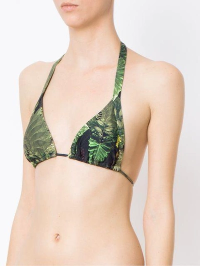 Shop Lygia & Nanny Kuta Printed Bikini Top In Green