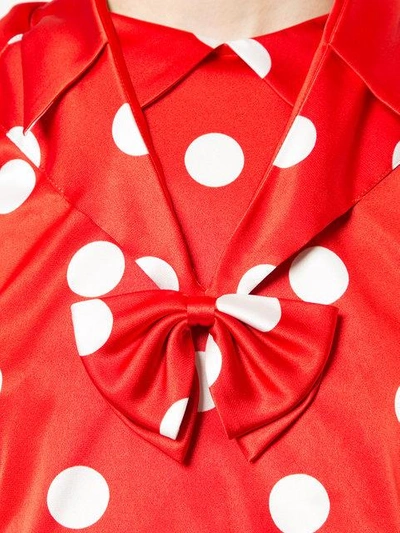 Pre-owned Comme Des Garçons Polka Dot Blouse In Red