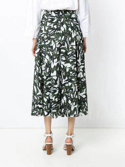 Shop Andrea Marques Patte Foliage Print Skirt In Est Folhagem Areia