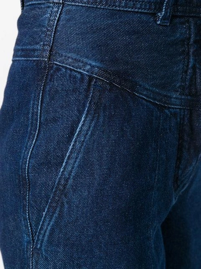 Shop Sara Battaglia Ruffle Hem Flared Jeans In Blue