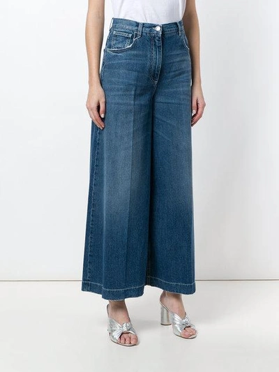 Shop Dolce & Gabbana High Rise Wide Leg Jeans In Blue