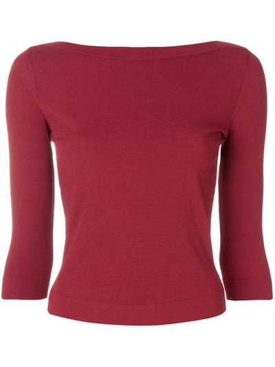 Shop Roberto Collina Slash Neck Sweater - Red