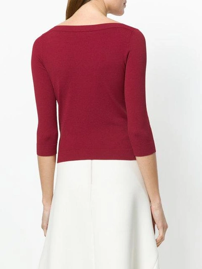 Shop Roberto Collina Slash Neck Sweater - Red