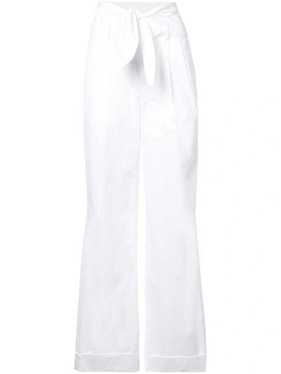 Shop Alexander Wang Pleat Front Trousers In White
