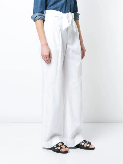 Shop Alexander Wang Pleat Front Trousers In White