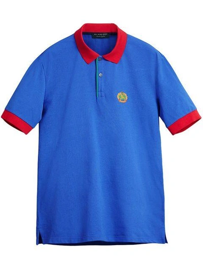 Shop Burberry Reissued Polo Shirt - Blue