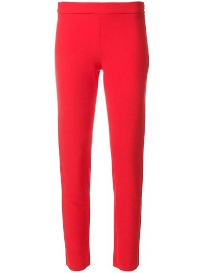 Shop Moschino Slim-fit High Trousers - Red