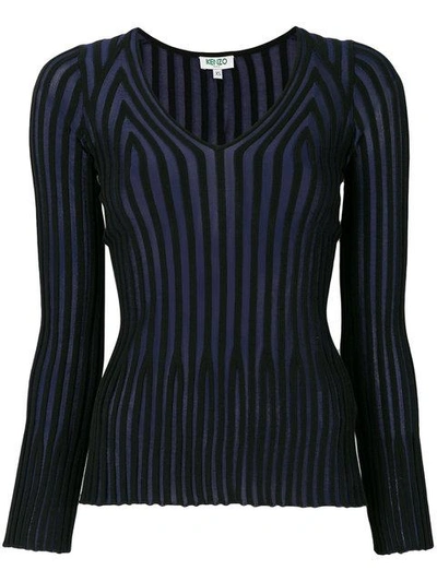 Shop Kenzo Ribbed Sweater - Black