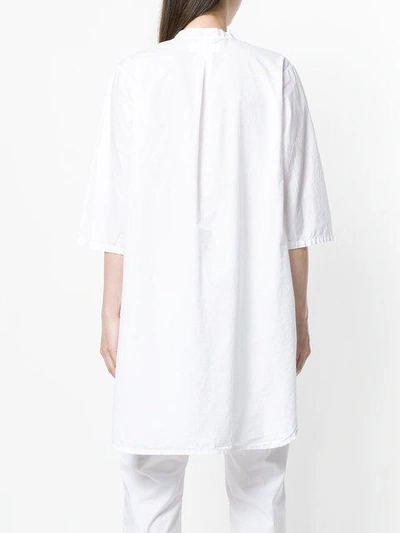 Shop Labo Art Band Collar Longline Shirt In White