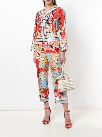 Shop Emilio Pucci Printed Eyelet-embellished Jumpsuit In Multicolour