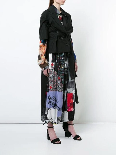 Shop Yohji Yamamoto Asymmetric Long Back Jacket In Black