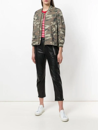 Shop Alessandra Chamonix Camouflage Fitted Jacket - Green