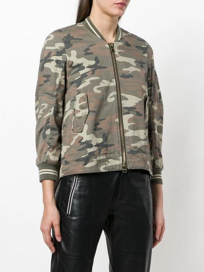 Shop Alessandra Chamonix Camouflage Fitted Jacket - Green