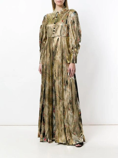 Shop Gucci Floral Print Maxi Gown