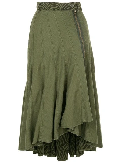 Shop Hysteric Glamour Ruffled Asymmetric Skirt In Grey