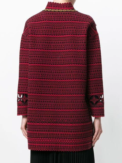 Shop Fendi Scalloped Oversized Sweater - Red
