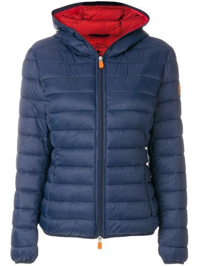 Shop Save The Duck Short Padded Jacket In Blue