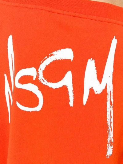 Shop Msgm Cropped Sweatshirt - Orange