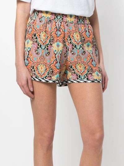 Shop Etro Bohemian Print Shorts - Multicolour