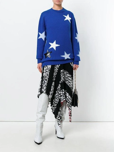 Shop Givenchy Star Intarsia Knitted Jumper