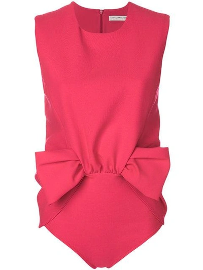 Shop Mary Katrantzou Bow Bodysuit In Pink