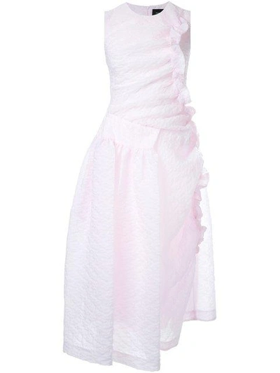 Shop Simone Rocha Ruffled Jacquard Dress In Pink