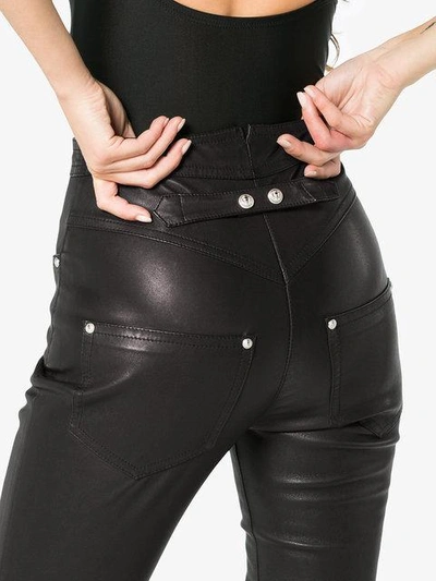 High Waisted Leather Skinny Trousers