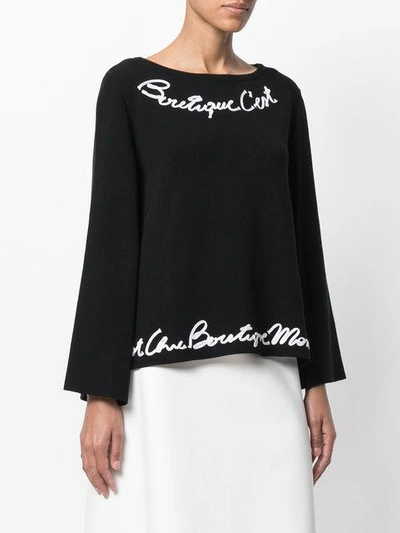 Shop Boutique Moschino Trumpet Sleeves Jumper In Black