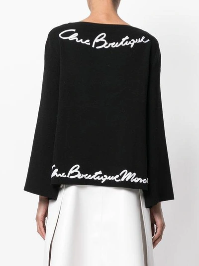 Shop Boutique Moschino Trumpet Sleeves Jumper In Black