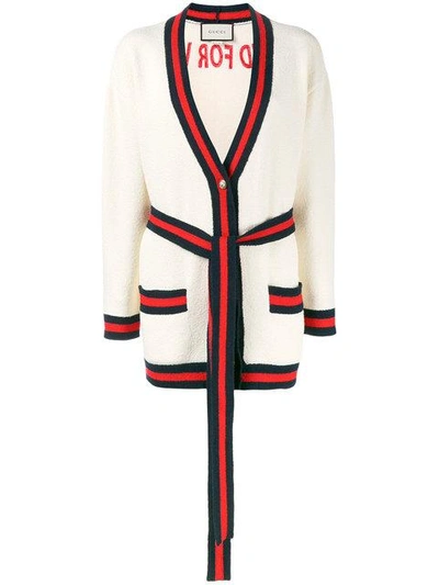 Shop Gucci Oversized Embroidered Cardigan
