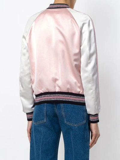 Shop Coach X Keith Haring Reversible Satin Jacket In Pink