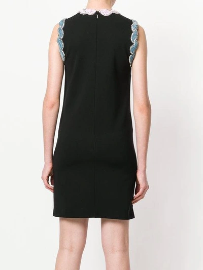 Shop Gucci Contrasting Trim Dress In Black
