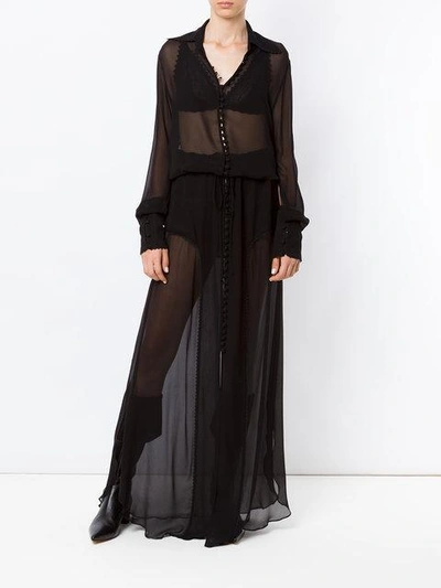 Shop Andrea Bogosian Sheer Gown In Black