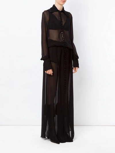 Shop Andrea Bogosian Sheer Gown In Black