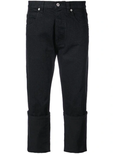 Shop Loewe Cropped Jeans In Black