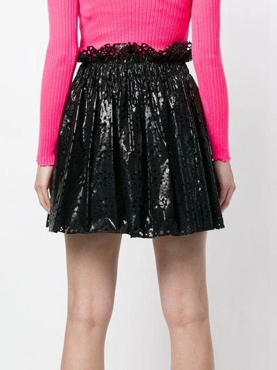 Shop Msgm Laser-cut Full Skirt - Black