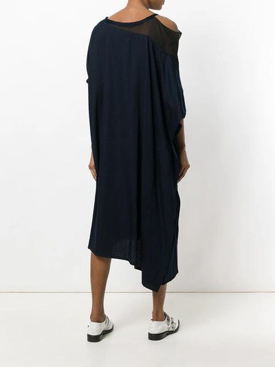 Shop Yohji Yamamoto Asymmetric Dress - Blue