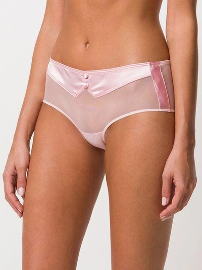 Shop Chantal Thomass Lace-embroidered Briefs - Pink & Purple