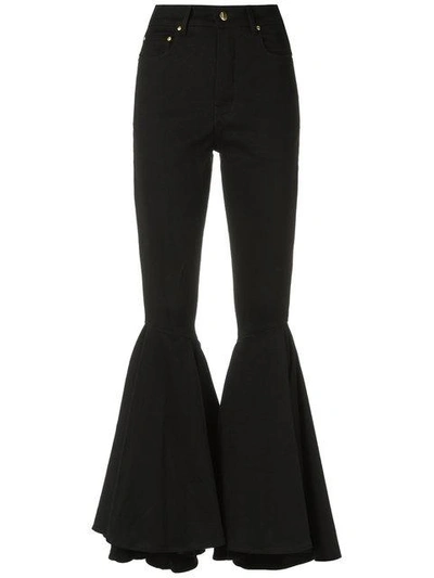 Shop Amapô Flared Trousers In Black