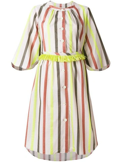 striped button dress