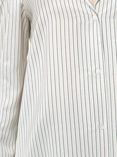 Shop Alexander Wang T Cold Shoulder Striped Shirt In White