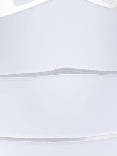 Shop Amir Slama Deep V-neck Swimsuit In White