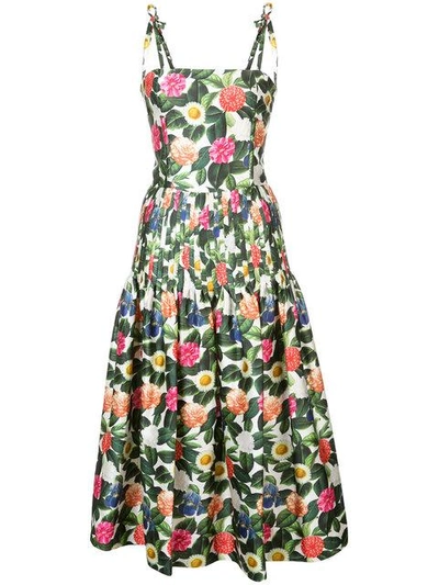 Shop Oscar De La Renta Floral Midi Dress