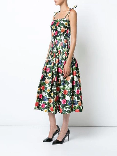 Shop Oscar De La Renta Floral Midi Dress