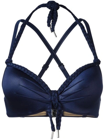 Shop Marlies Dekkers Holi Glamour Push Up Bikini Top In Blue