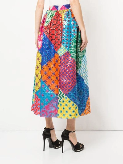 Shop Mary Katrantzou Full Patchwork Skirt In Multicolour