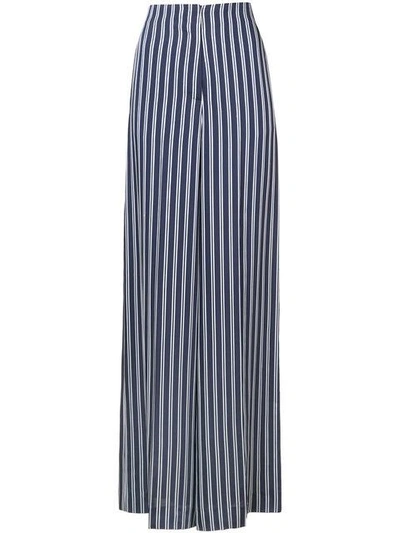 Shop Diane Von Furstenberg Dvf  Striped Wide-leg Trousers - Blue
