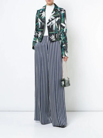 Shop Diane Von Furstenberg Dvf  Striped Wide-leg Trousers - Blue