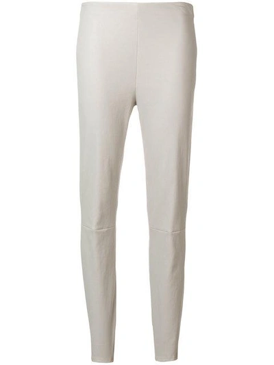 Shop Lorena Antoniazzi Leather Leggings - Nude & Neutrals