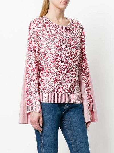 sequinned tulle and poplin pullover